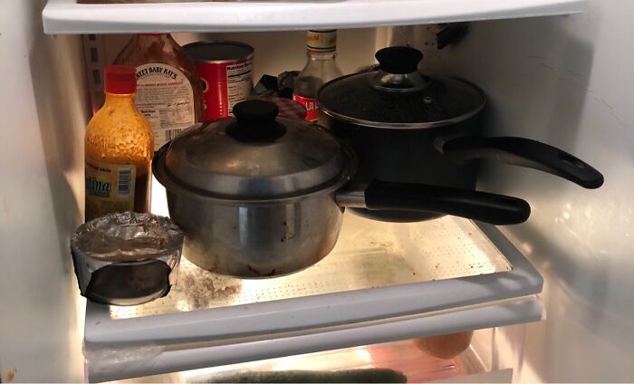 Leftover Pots: Roommate’s Refrigerator Cooking Containers