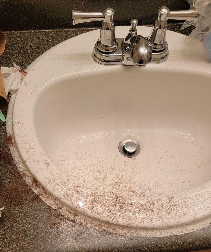 The Bathroom Aftermath: Hair For Weeks