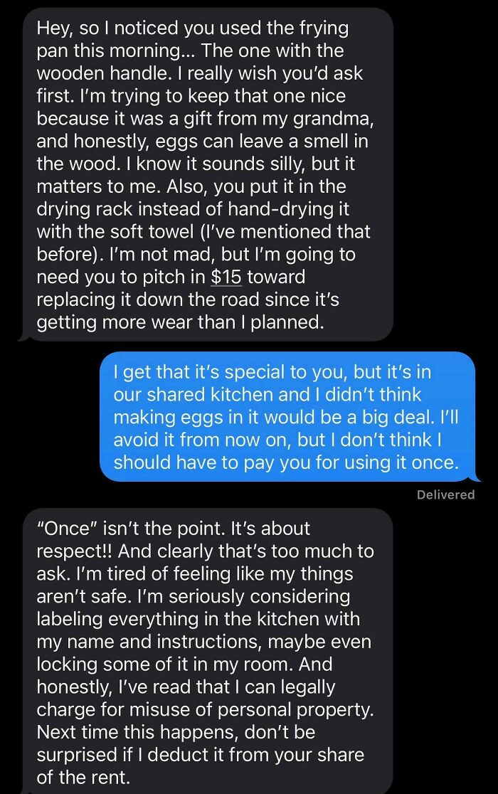 Roommate's Bizarre Kitchen 'Fine' System—$5 For Using The Vacuum Too Much