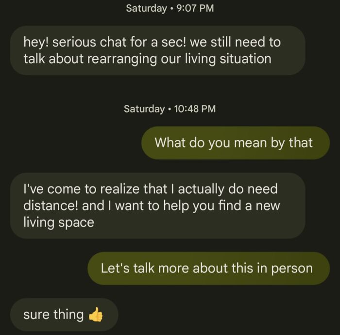 Roommate Decided I Had to Go, Because Feelings Got Weird