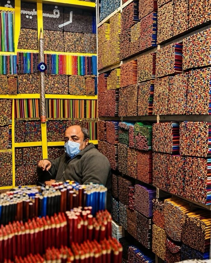 Tehran Pencil Shop Is Basically A Maze of Colors