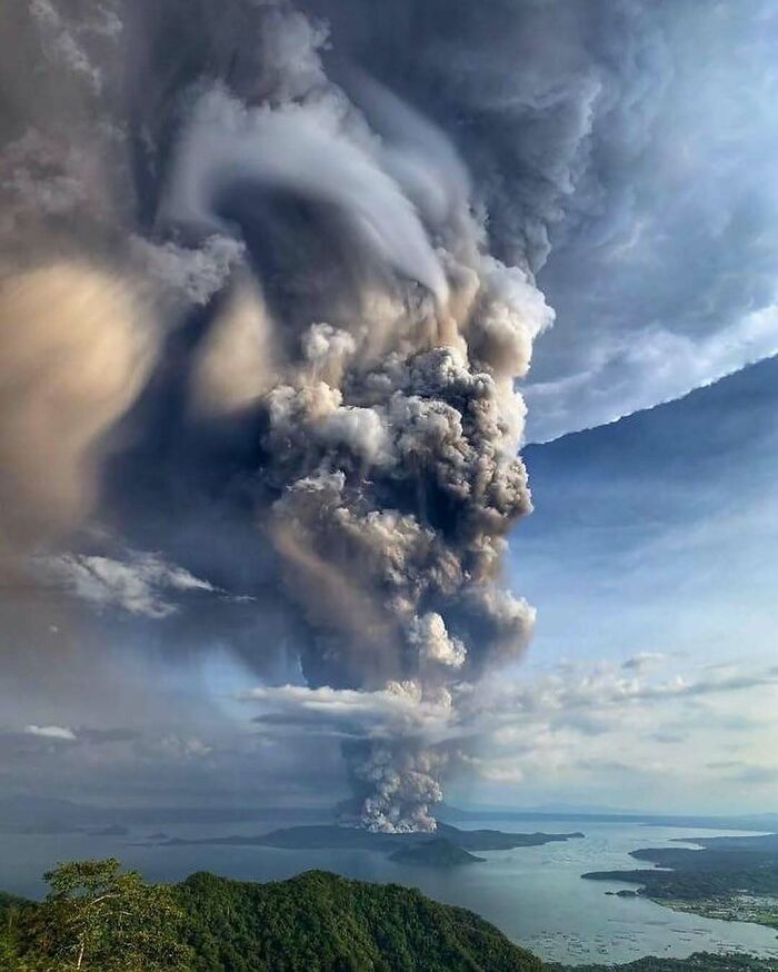 When Volcano Smoke Plays With The Clouds In The Philippines