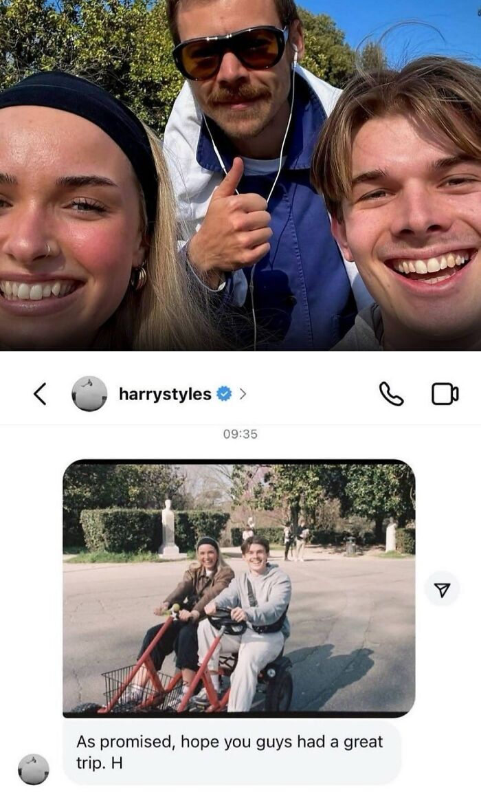Harry Styles Takes Cute Couple Pic And DMs It To Them