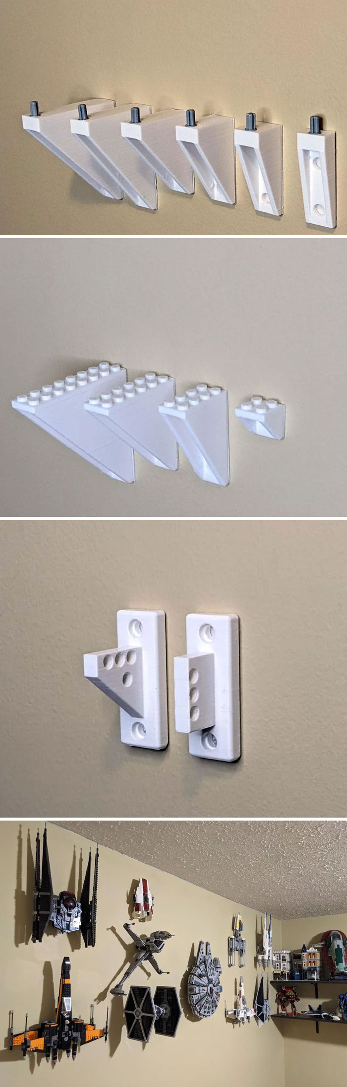Made LEGO-Compatible Wall Mounts Because, Of Course I Did