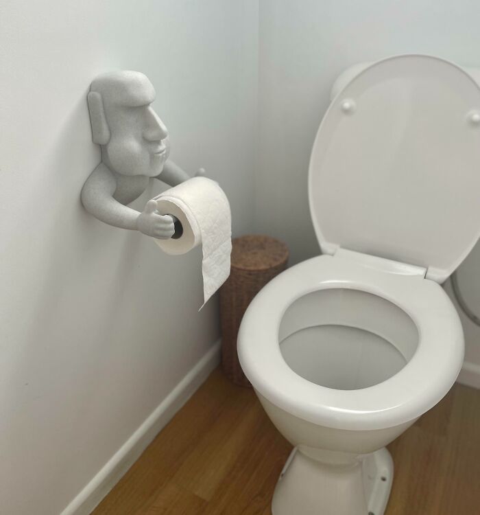 A Toilet Roll Holder Holding Its Breath (Literally)