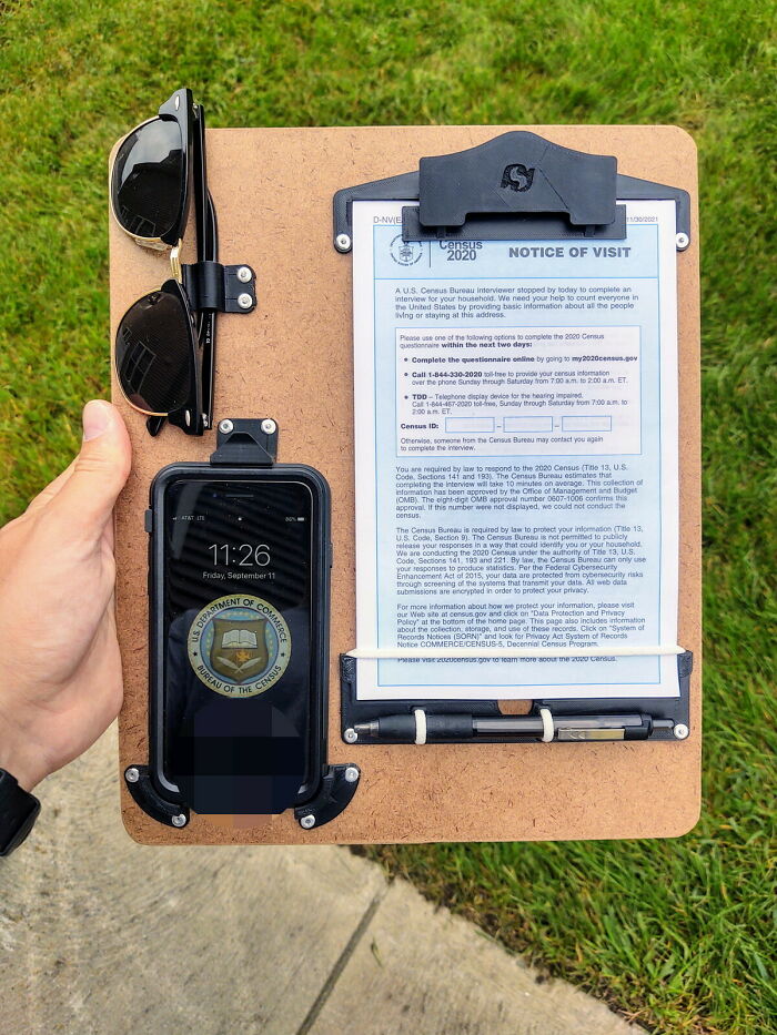 Tired of Juggling Stuff for the Census, So I Made a Clipboard with Cleats!