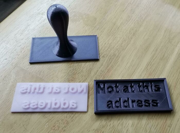 Too Much Mail for Previous Owner? Made My Own 3D Printed Stamp