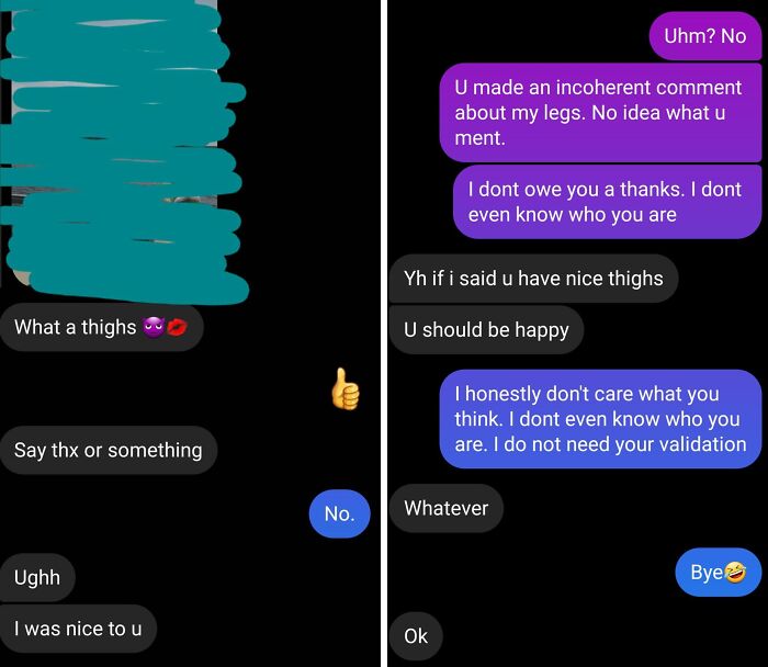 Guy Thinks He Deserves Thanks For Creepy Compliment