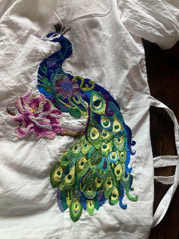 Almost Two Years and Here’s My Chain Stitch Peacock