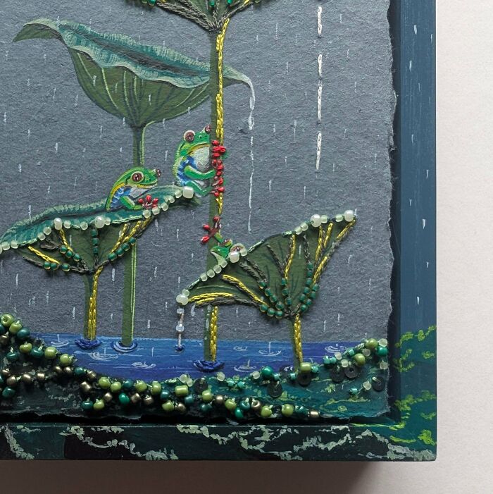 Red-Eyed Tree Frogs Enjoying the First Rain