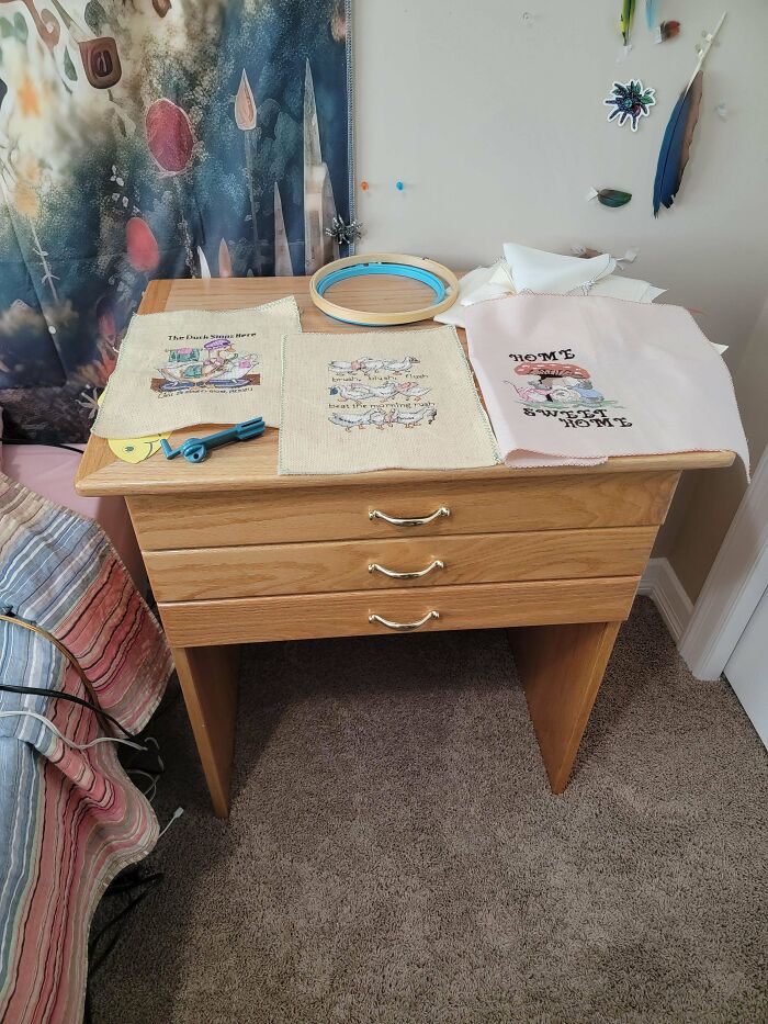 Inherited Great Grandma's Needlework Table—Full of Floss!