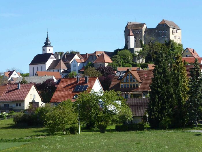 Hiltpoltstein, Germany: The Castle With The White Stair Tower Entrance
