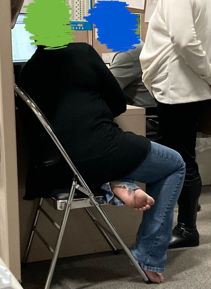 Coworker Decides Shoes Are Optional Today