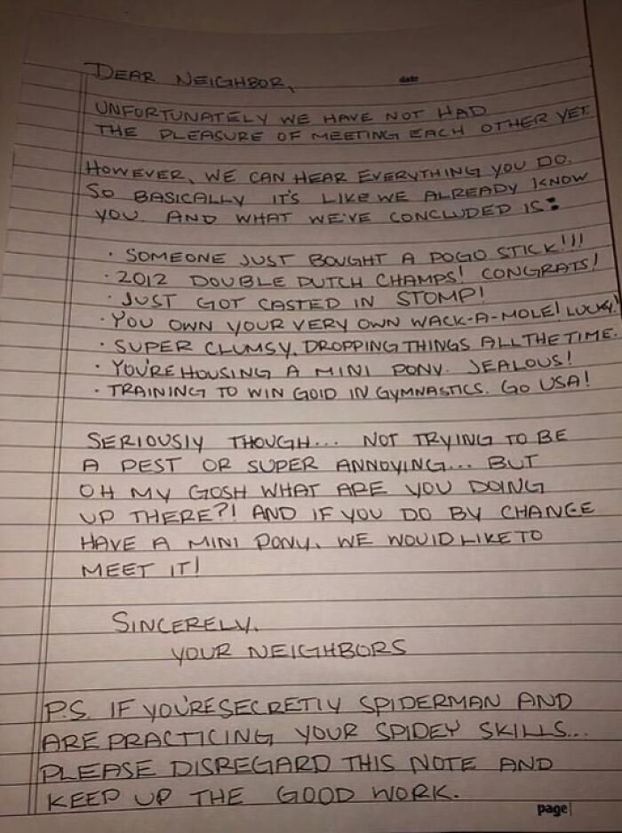 Letter From A Fed-Up Friend To Their Upstairs Neighbors