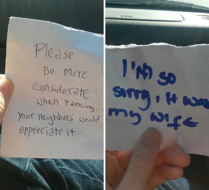 Neighbor’s Awful Parking Got This Note—Their Response? Spot On
