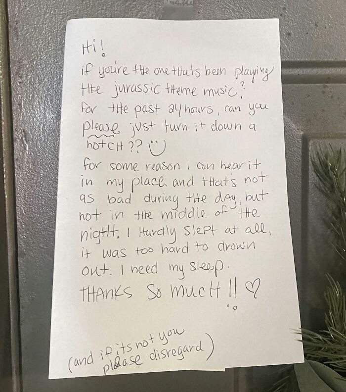 Saw This Note On My Neighbor’s Door And Lost It