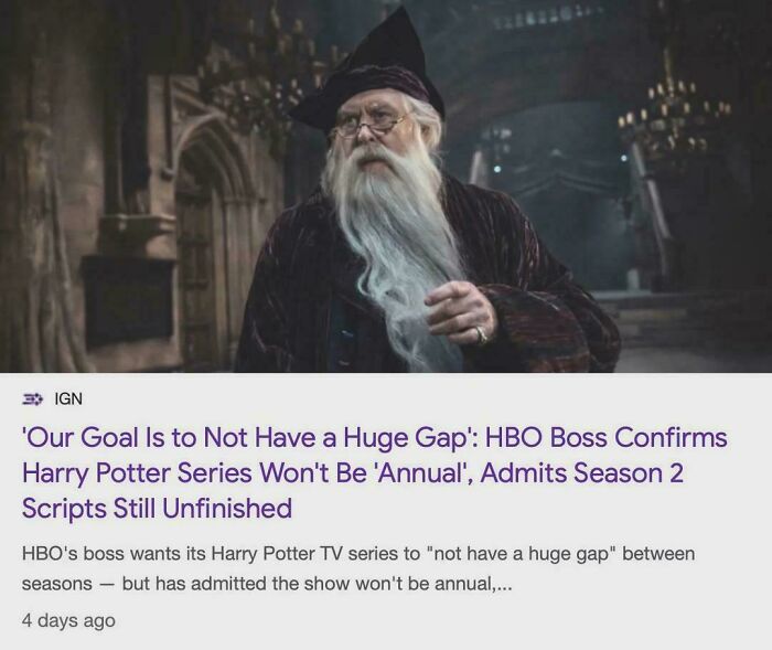 New Harry Potter Series Casts An 80-Year-Old Dumbledore For A Decade-Long Shoot. They’re Really Committed!