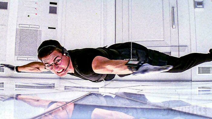 Mission Impossible (1996) Vault Has Lasers & Sensors But No Camera. Wait… How Did They Film This Then?