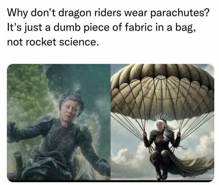 House Of The Dragon (2019-) Can Build Dragons & Magic But No Parachutes? Seriously?