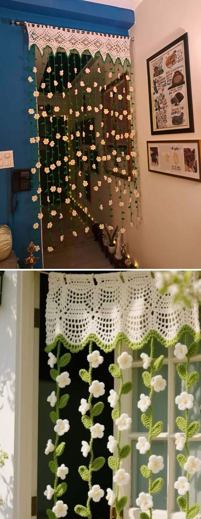 Crochet Curtain Made With Love (And Lots of Flowers)