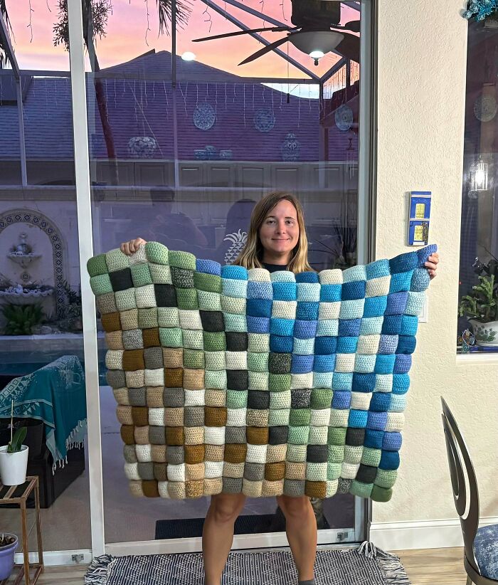 Cashmere Sweater Into Puff Square Blanket? Done!