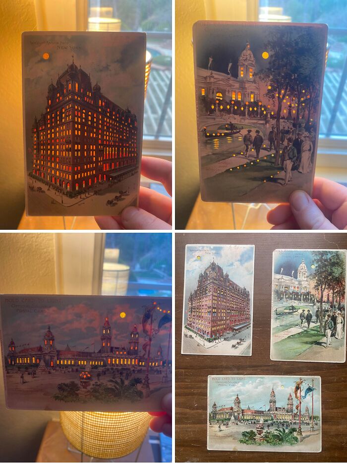 Antique Postcards That Light Up When You Hold Them! Talk About Old School Magic