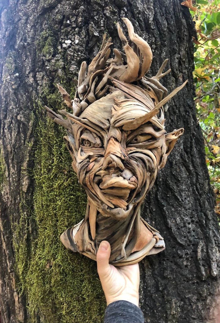 27 Wild Wood Sculptures That Look Like Faces Just Popped Out of Nature!