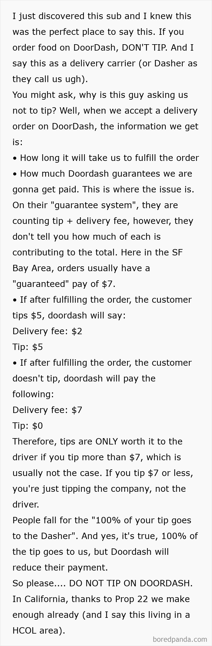 Doordash Driver Says "Please Don’t Tip" — Seriously!
