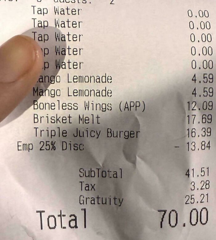 Told Server To Round Up to $70, Employee Got Creative