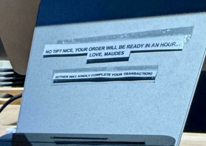 Note on Register: ‘No Tip? Your Order Will Be Ready in an Hour’
