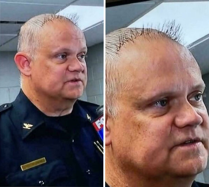 This Cop’s Hair is Serving... What Exactly?