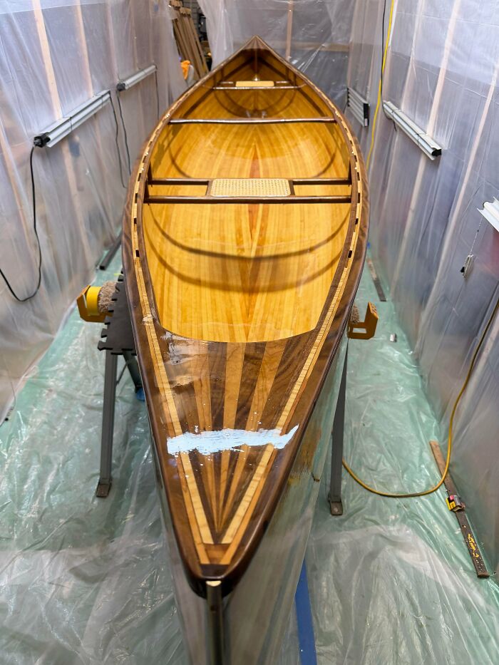Stepdad Builds Canoe From Scratch Using Only Wood from Their Land