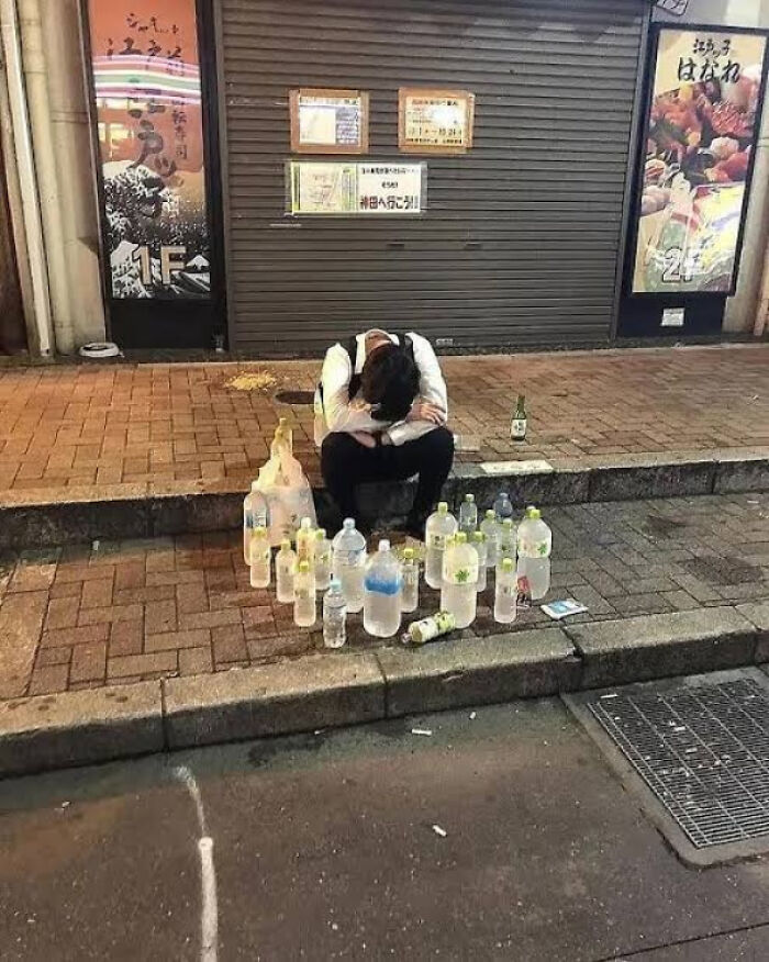 In Japan, People Respect Sleeping Booze Fighters on the Street