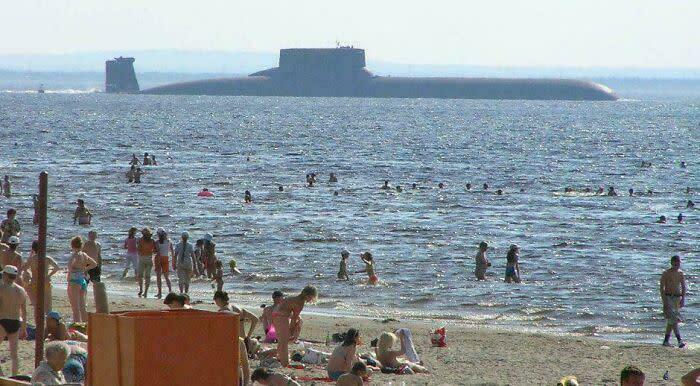 Imagine This: A Massive Submarine Pops Out At The Beach