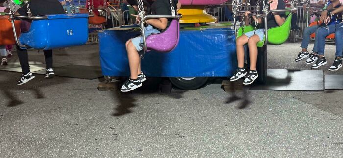 Where Did These Kids’ Shoes Go on the Fair Ride?