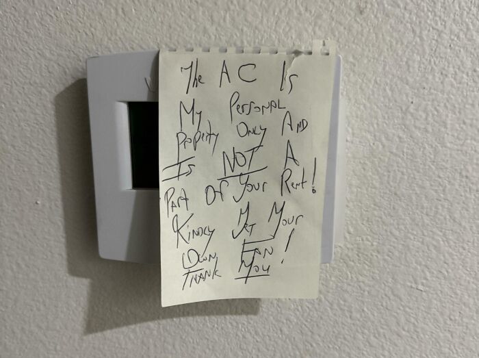 Landlord Posts Bizarre Hallway Sign About A/C Limits