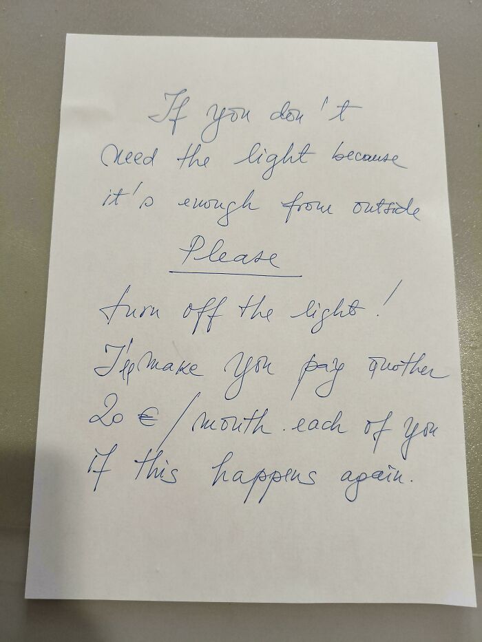 Landlord Thinks Turning Off Lights Will Save Big On Electric Bills