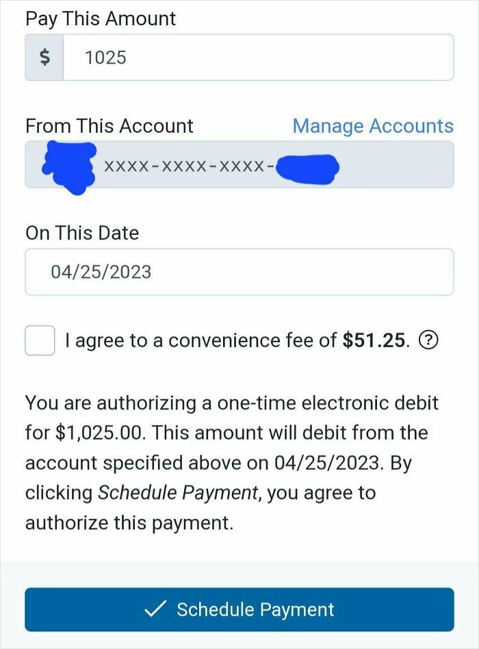 $51 Convenience Fee Just To Pay Rent. Yikes.
