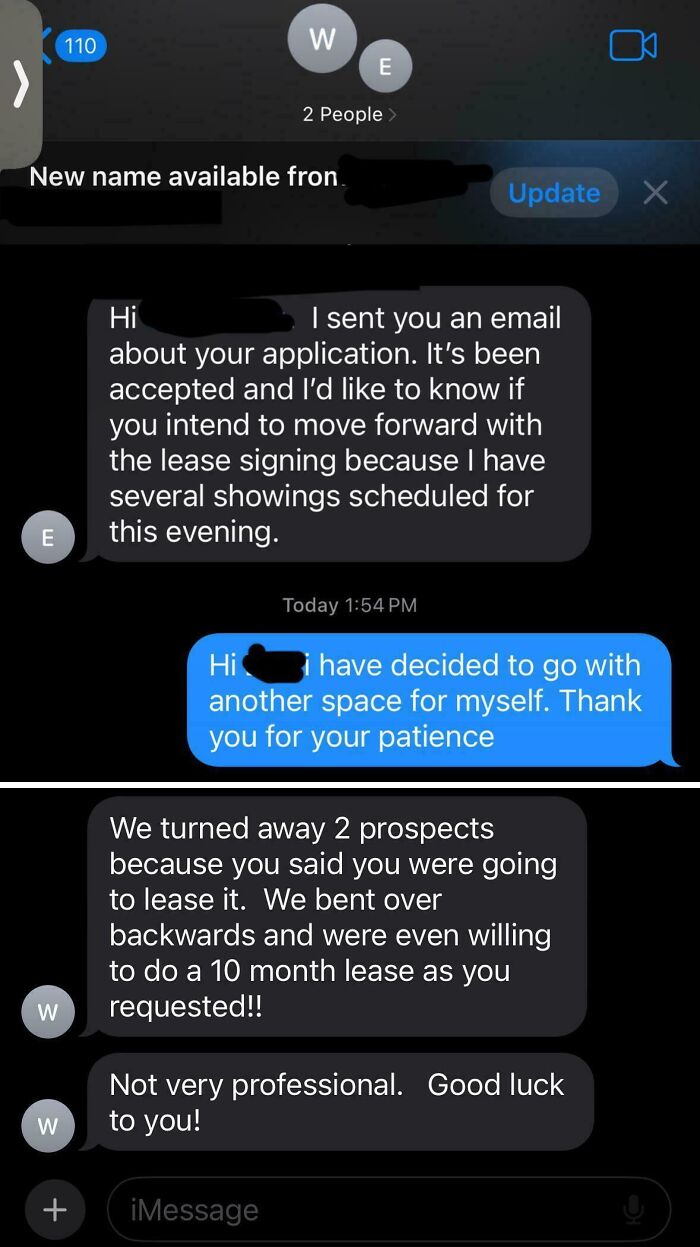 Landlords Mad I Didn’t Choose Their Place After Applying