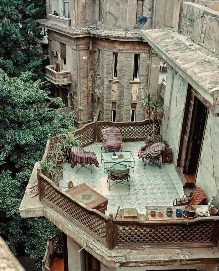 The Coziest Balcony in Cairo from 1905