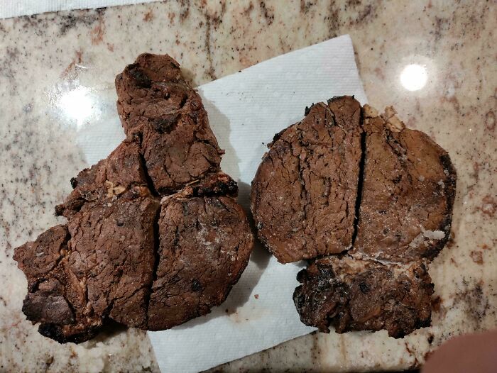 Dad Cuts Steak to Check Doneness, Always Ends Up Burned