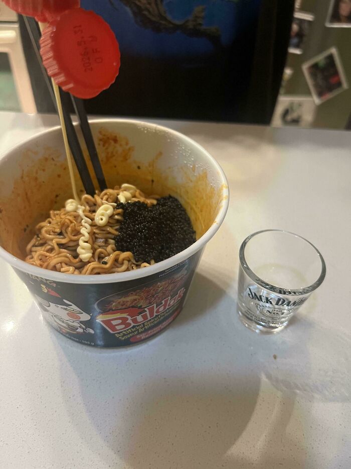 Wasting Caviar On Instant Ramen? Classy!
