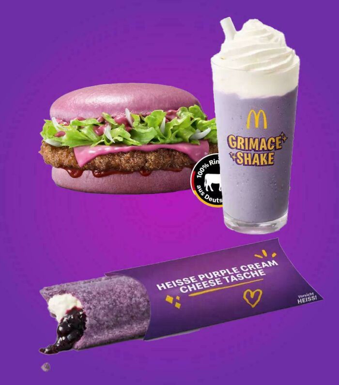 McDonald's Germany ‘Grimace Meal’ With Purple Burger?