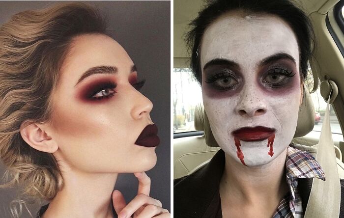 $60 'Pro' Halloween Makeup: Left vs. Nightmare