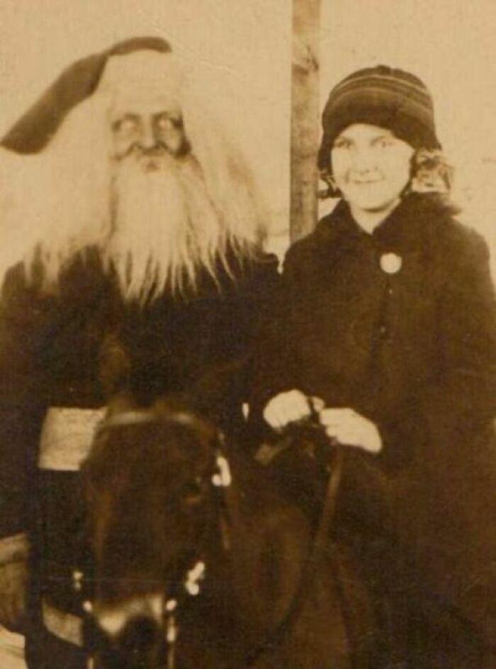 Girl On Horse With Santa Claus