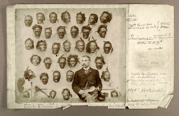 Collector Horatio Robley With His Odd Stuff