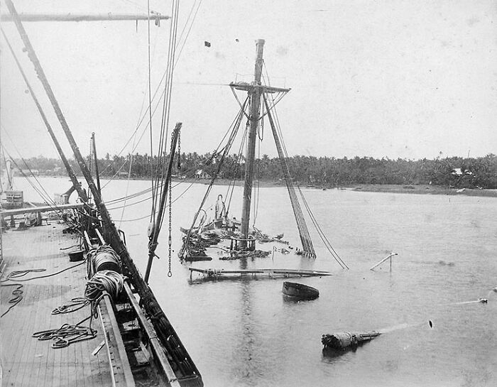 Wrecked USS Trenton With USS Vandalia On The Side
