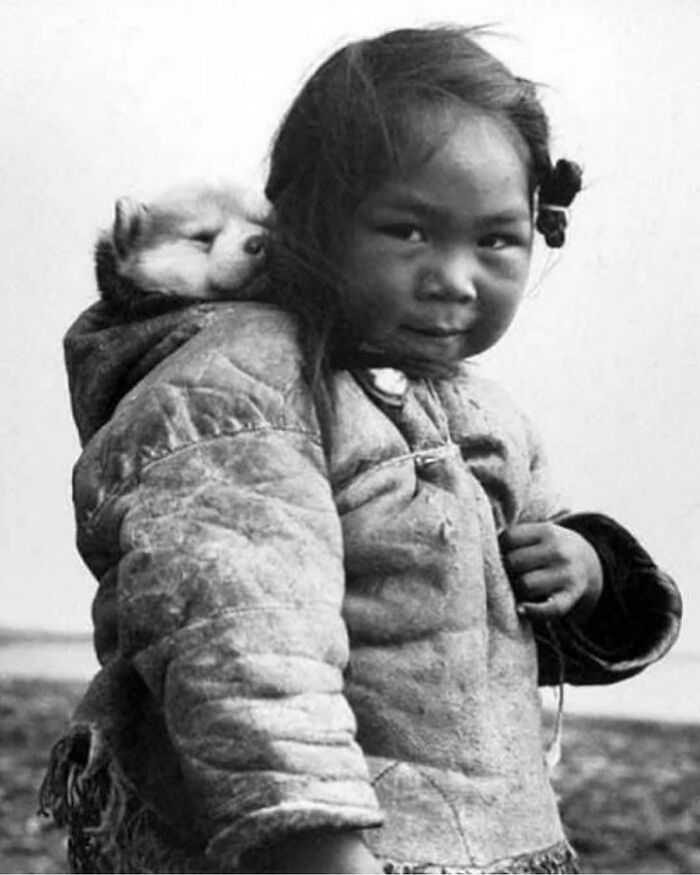Throwback To 1949: Girl And Puppy Snuggles