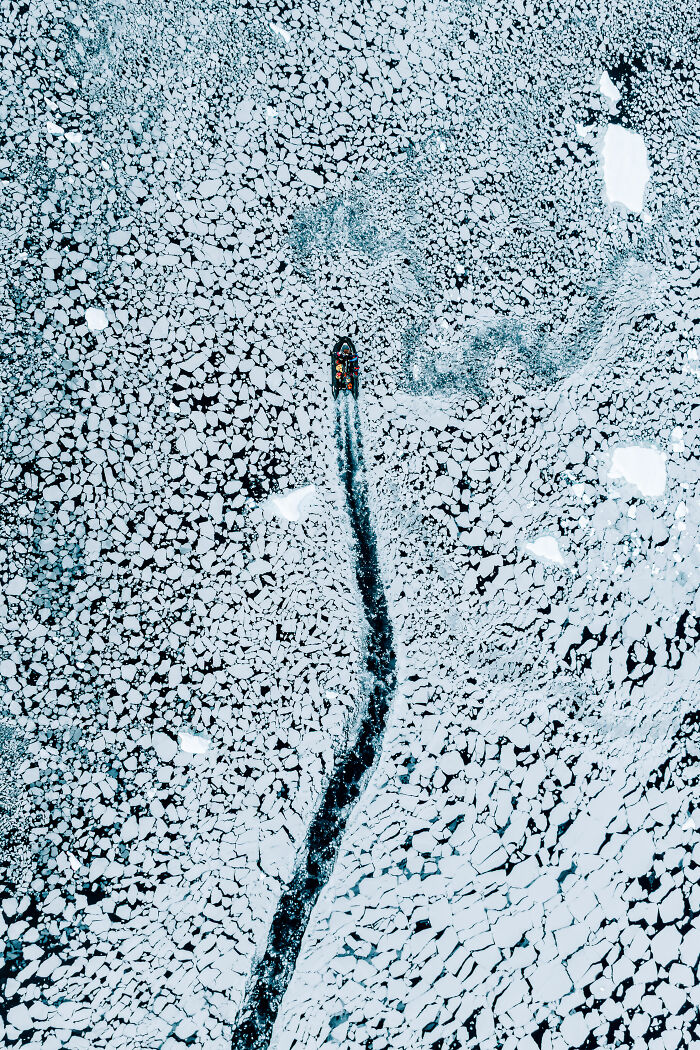“Boat Trail Through Ice” By Tamara Susa