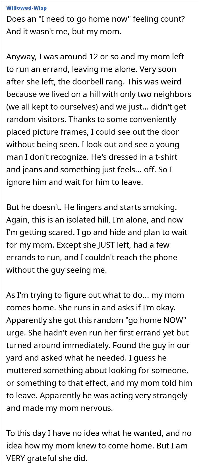 Wait, People Actually Trusted Their Gut And It Saved Their Butts!